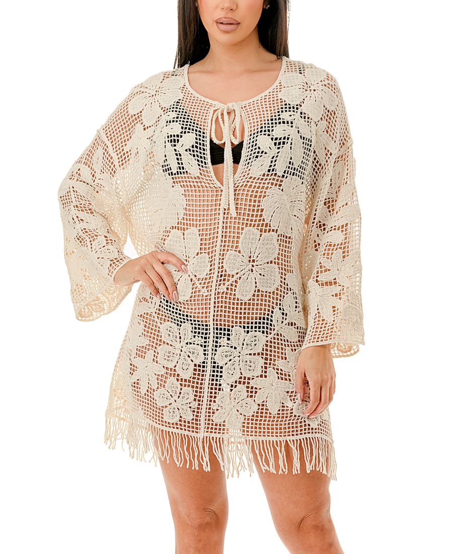 Женское вязаное крючком платье-накидка для купальника Marcus Adler, Cream
Женское вязаное крючком платье-накидка для купальника Marcus Adler, Cream
