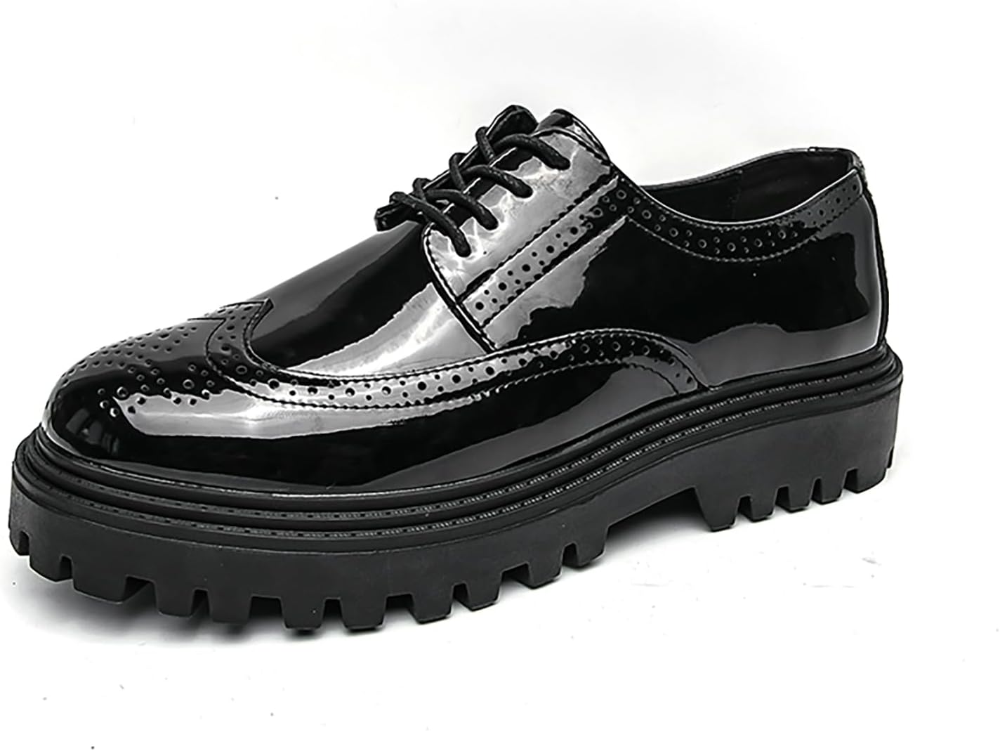 Мужские лакированные оксфорды на платформе, классические с круглым носком, шнуровкой и перфорацией, удобные деловые повседневные туфли Ptnwcf, черный
Мужские лакированные оксфорды на платформе, классические с круглым носком, шнуровкой и перфорацией, удобные деловые повседневные туфли Ptnwcf, черный