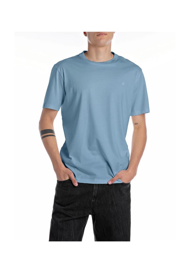 Хлопковая футболка Replay, серый 
Хлопковая футболка Replay, серый