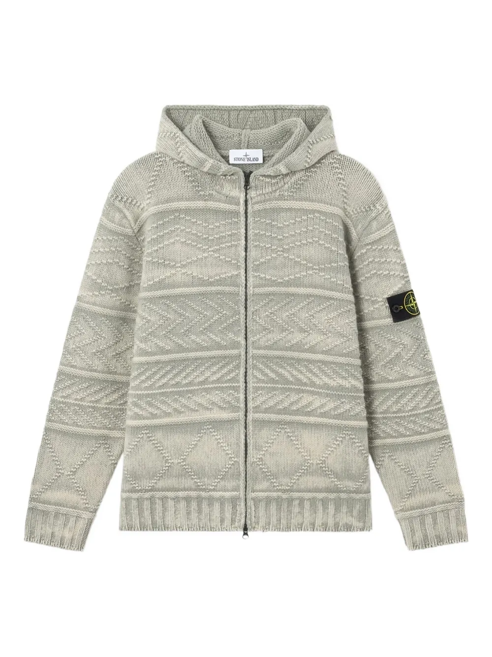Худи на молнии с узором Stone Island, зеленый
Худи на молнии с узором Stone Island, зеленый