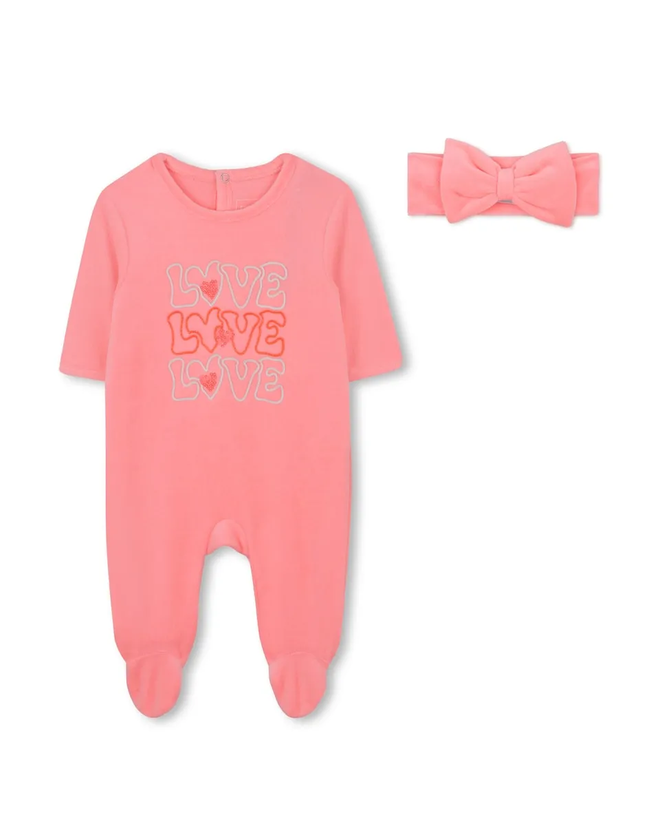 Комплект для младенца фланелевый пижамный костюм с matching повязкой на голову Billieblush, лососевый
Комплект для младенца фланелевый пижамный костюм с matching повязкой на голову Billieblush, лососевый