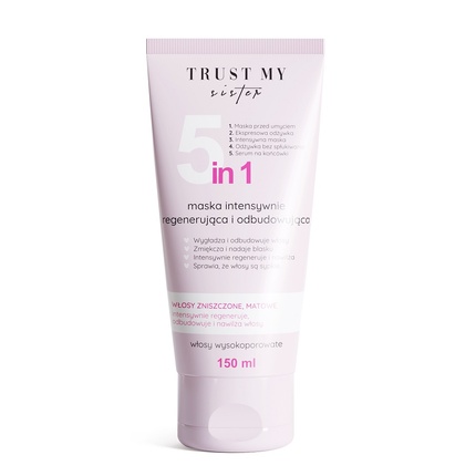 5 в 1 восстанавливающая маска для волос с высокой пористостью 150 мл Trust My Sister
5 в 1 восстанавливающая маска для волос с высокой пористостью 150 мл Trust My Sister