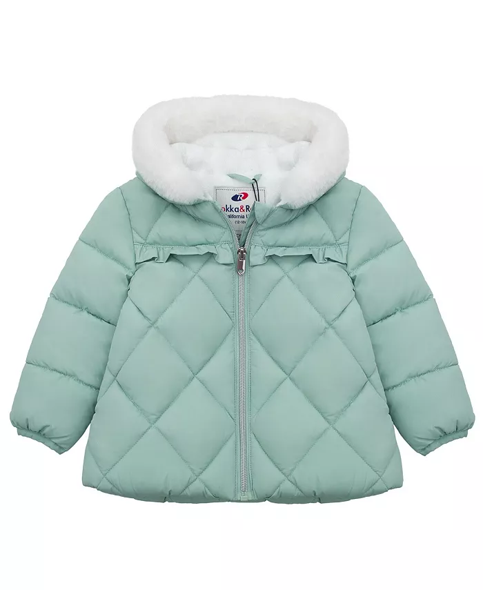 Детская утепленная куртка с капюшоном и мягкой подкладкой для девочек Rokka&Rolla, зеленый 
Детская утепленная куртка с капюшоном и мягкой подкладкой для девочек Rokka&Rolla, зеленый