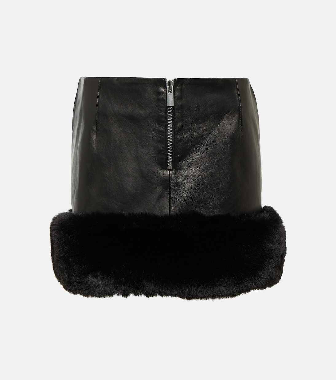 Мини-юбка из кожи с отделкой из искусственного меха Magda Butrym, черный
Мини-юбка из кожи с отделкой из искусственного меха Magda Butrym, черный