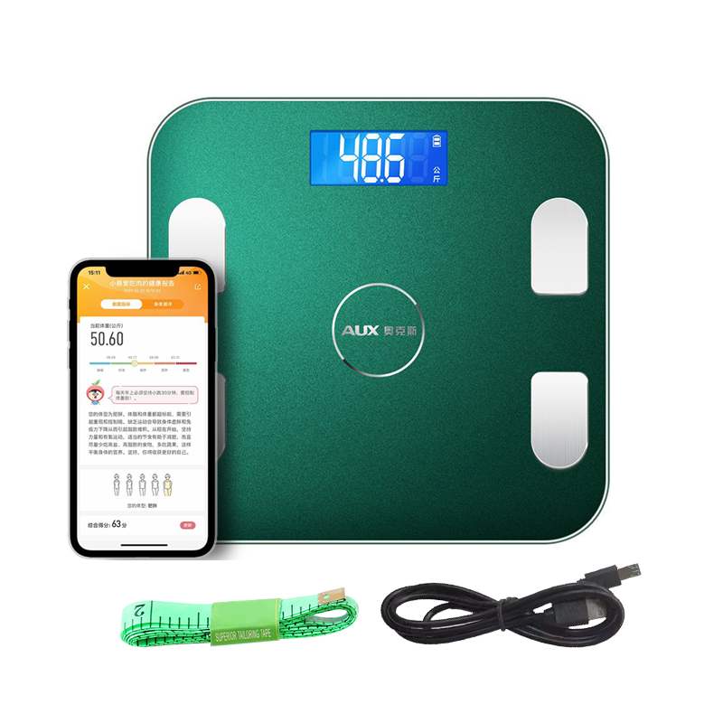 Весы для измерения процента жира в организме AUX, зеленый
Весы для измерения процента жира в организме AUX, зеленый