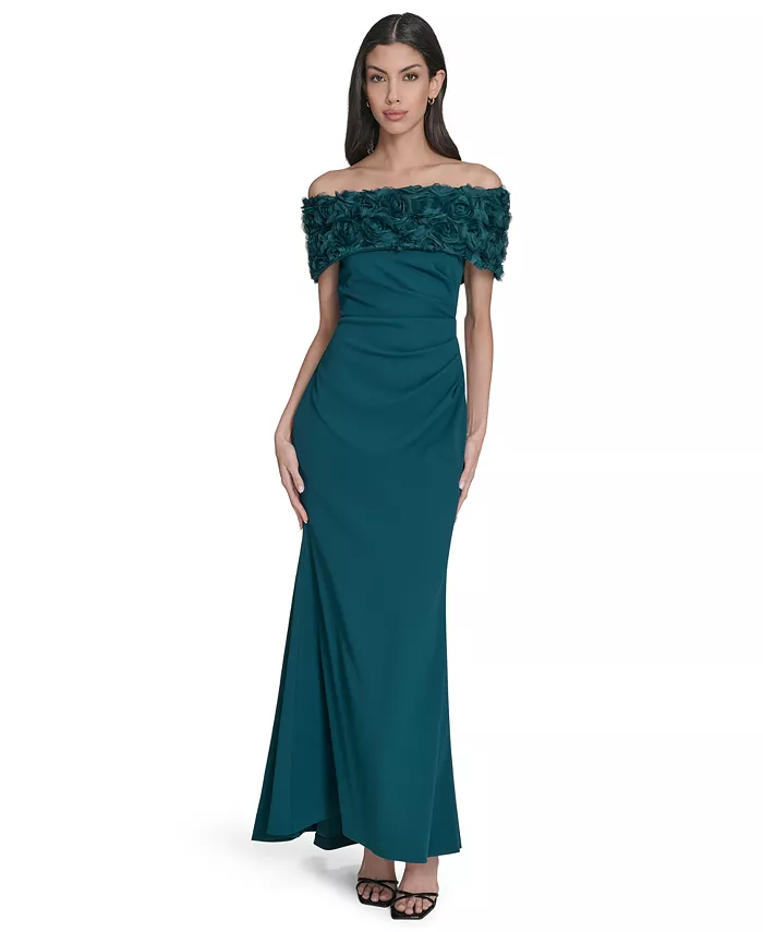 Женское платье с открытыми плечами и боковыми сборками Eliza J, зеленый
Женское платье с открытыми плечами и боковыми сборками Eliza J, зеленый