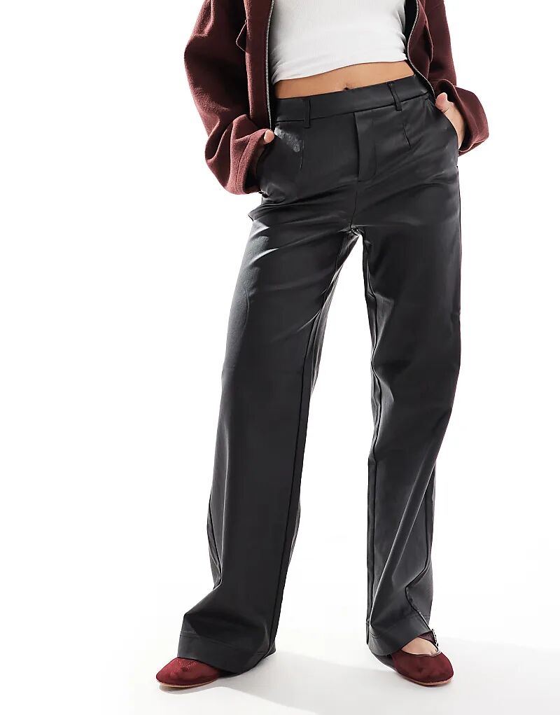 Брюки широкого кроя с покрытием черного цвета Object
Брюки широкого кроя с покрытием черного цвета Object