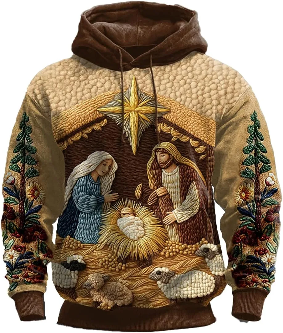 Мужская толстовка с принтом Рождества и крестом CIVIZILUX
Мужская толстовка с принтом Рождества и крестом CIVIZILUX