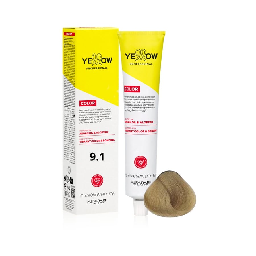 ALFAPARF YELLOW Краска для волос 9.1 - Очень светлый пепельный блондин - 100 мл - НОВИНКА
ALFAPARF YELLOW Краска для волос 9.1 - Очень светлый пепельный блондин - 100 мл - НОВИНКА