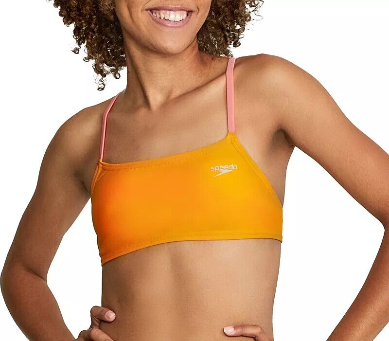 Женский однотонный бикини-топ Speedo с фиксированной спинкой и бретелями 
Женский однотонный бикини-топ Speedo с фиксированной спинкой и бретелями