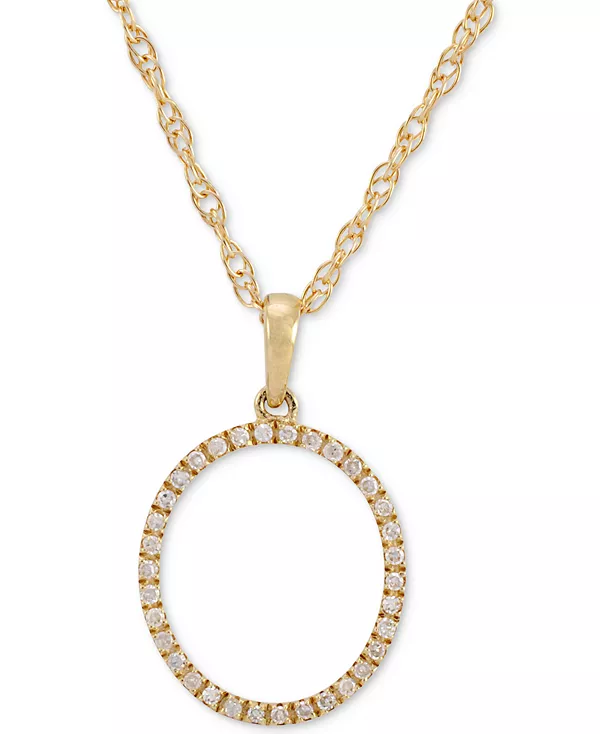 Ожерелье с бриллиантом (1/10 карата) в форме инициала из 10-каратного золота, 16 дюймов + 2-дюймовый удлинитель Macy'S, o
Ожерелье с бриллиантом (1/10 карата) в форме инициала из 10-каратного золота, 16 дюймов + 2-дюймовый удлинитель Macy'S, o