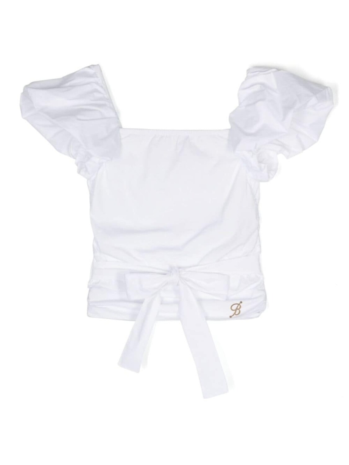 Miss Blumarine блузка со сборками и логотипом, белый
Miss Blumarine блузка со сборками и логотипом, белый