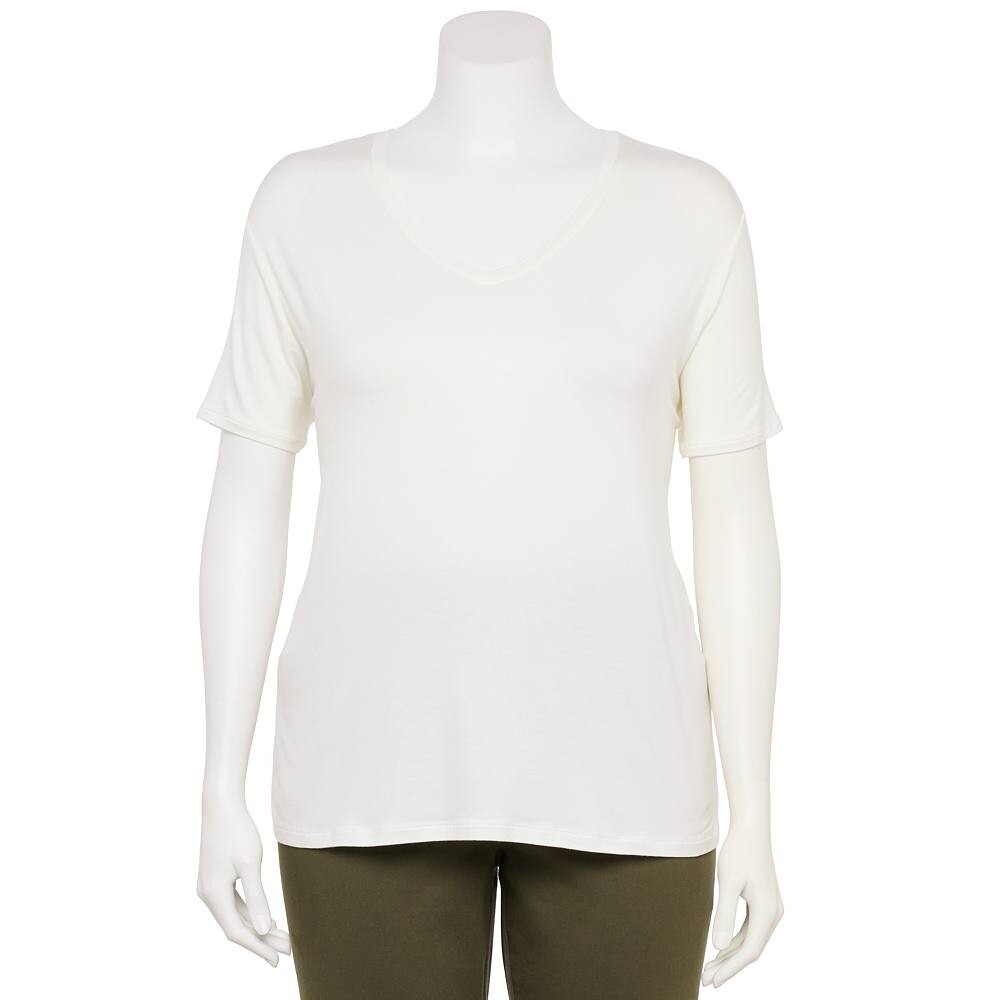 Плюс размер Мягкая футболка Nine West Essential с короткими рукавами и v-образным вырезом, цвет White Knight
Плюс размер Мягкая футболка Nine West Essential с короткими рукавами и v-образным вырезом, цвет White Knight