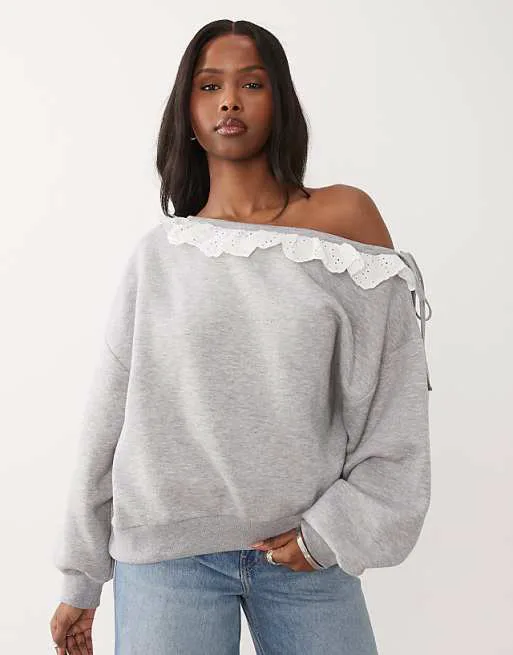 Серый топ с приспущенными плечами и завязками ASOS DESIGN
Серый топ с приспущенными плечами и завязками ASOS DESIGN