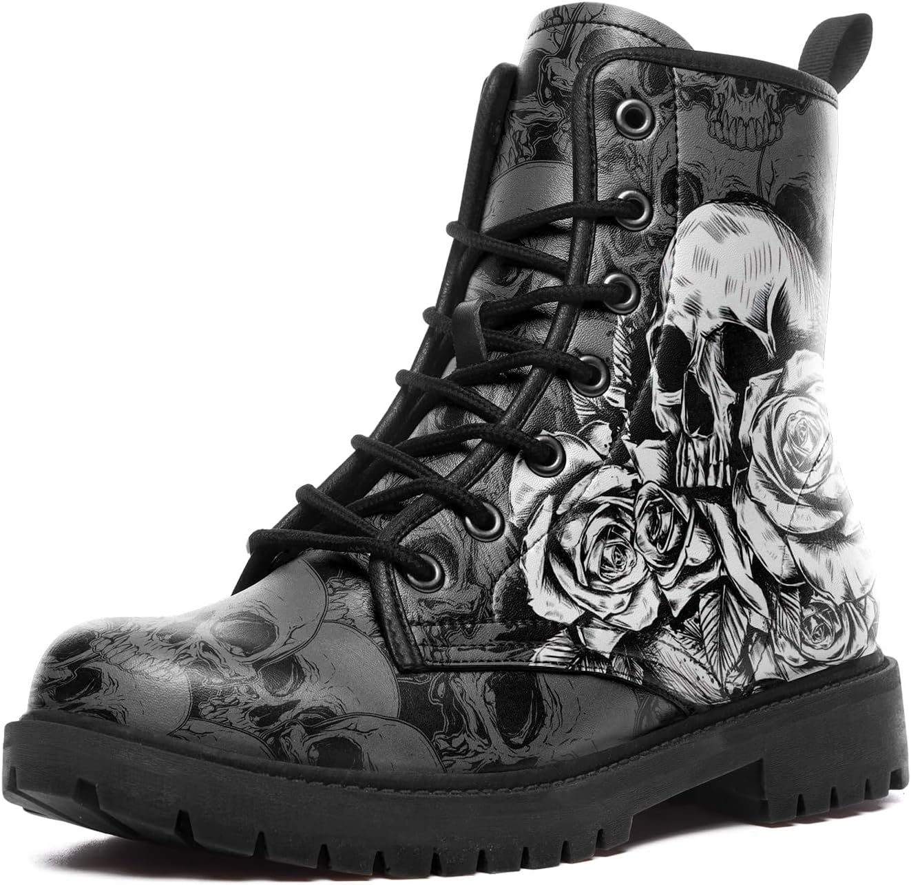 Ботинки в стиле Череп для мужчин и женщин, противоскользящие, в готическом панк-стиле, массивные черные, из веганской кожи, рабочие ботильоны Coolcustomize
Ботинки в стиле Череп для мужчин и женщин, противоскользящие, в готическом панк-стиле, массивные черные, из веганской кожи, рабочие ботильоны Coolcustomize