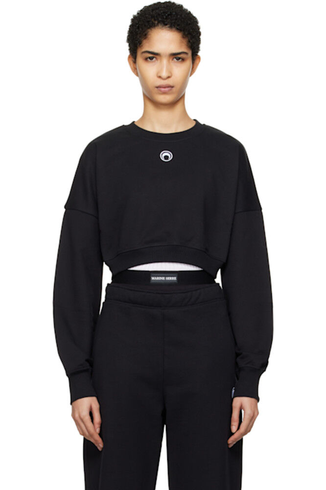 Укороченная флисовая толстовка с логотипом Black Moon Marine Serre 
Укороченная флисовая толстовка с логотипом Black Moon Marine Serre