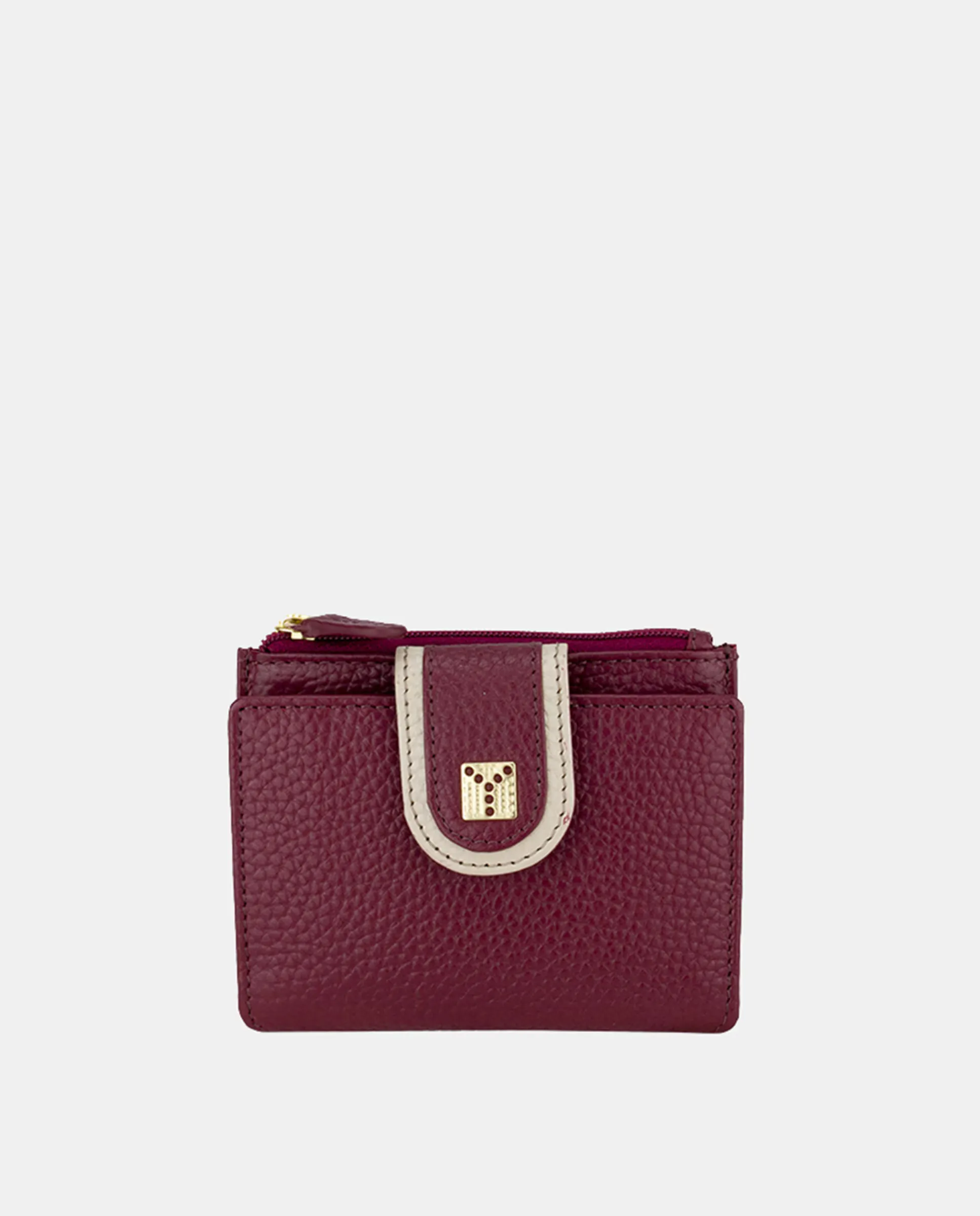 Маленький женский кошелек YANCCI из кожи с широкой контрастной окантовкой цвета ivory на шнурке и металлическим логотипом золотого цвета, бордовый
Маленький женский кошелек YANCCI из кожи с широкой контрастной окантовкой цвета ivory на шнурке и металлическим логотипом золотого цвета, бордовый