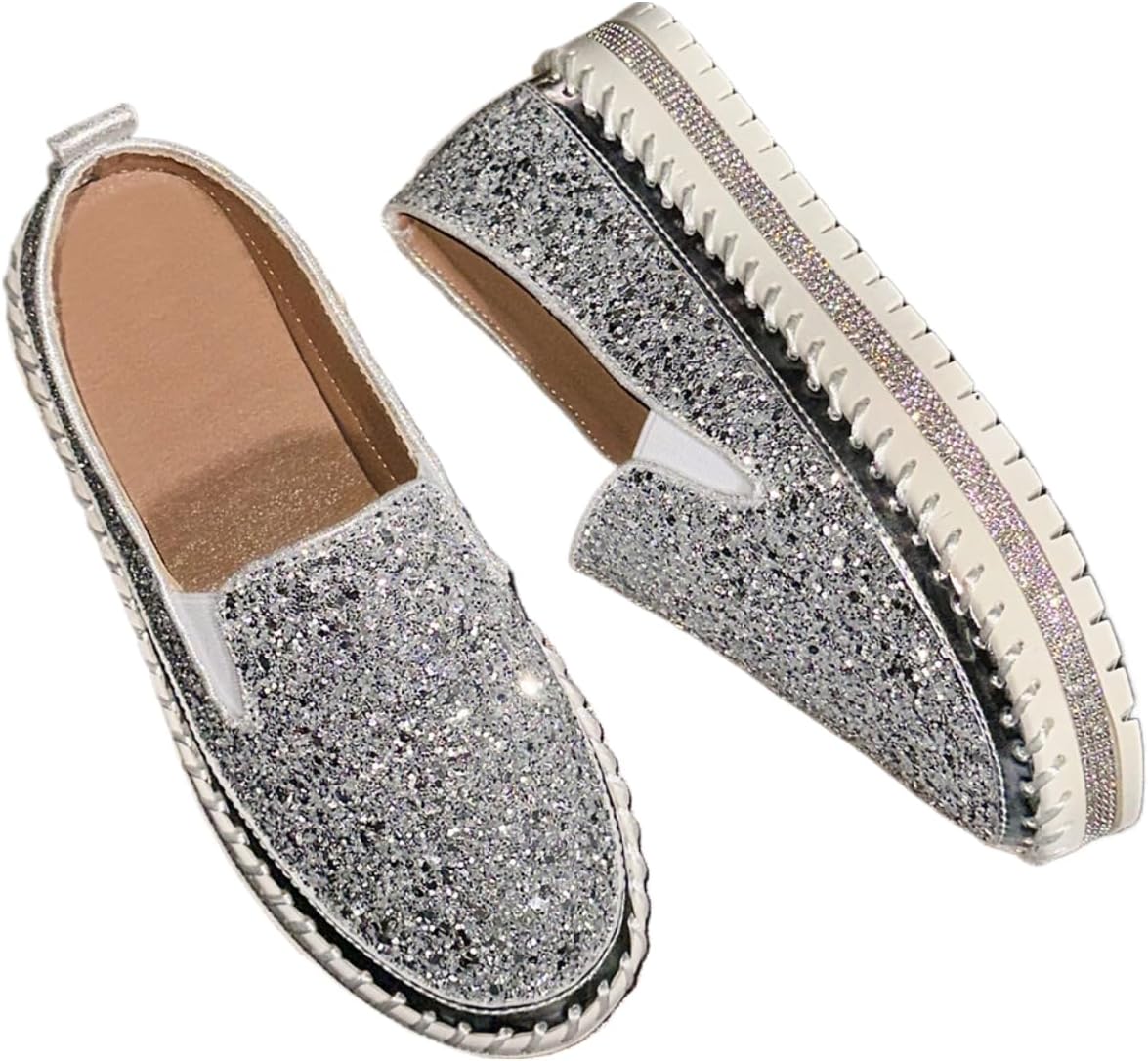 Женские модные слипоны с блестками и стразами, повседневная удобная обувь с низким верхом для ежедневной носки, легкие дышащие туфли для женщин и девушек, обувь для прогулок Lokolucx, серебро
Женские модные слипоны с блестками и стразами, повседневная удобная обувь с низким верхом для ежедневной носки, легкие дышащие туфли для женщин и девушек, обувь для прогулок Lokolucx, серебро