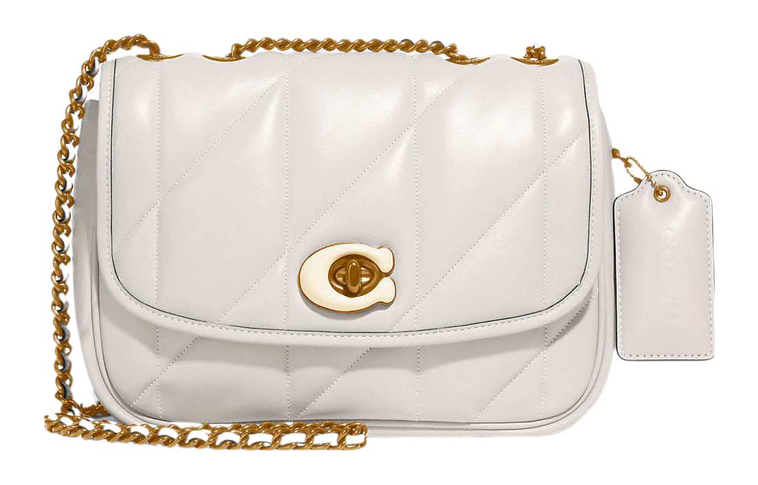 COACH Маленькая квадратная сумочка через плечо из кожи наппа для женщин белая
COACH Маленькая квадратная сумочка через плечо из кожи наппа для женщин белая