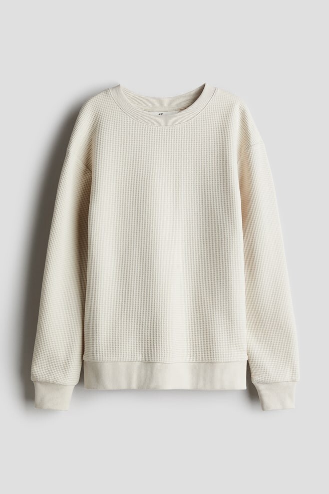Хлопковая толстовка с вафельной структурой H&M, бежевый
Хлопковая толстовка с вафельной структурой H&M, бежевый