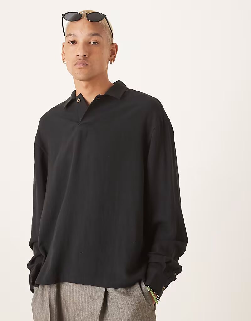 Рубашка свободного кроя ASOS DESIGN свободного кроя из смеси льна черного цвета
Рубашка свободного кроя ASOS DESIGN свободного кроя из смеси льна черного цвета