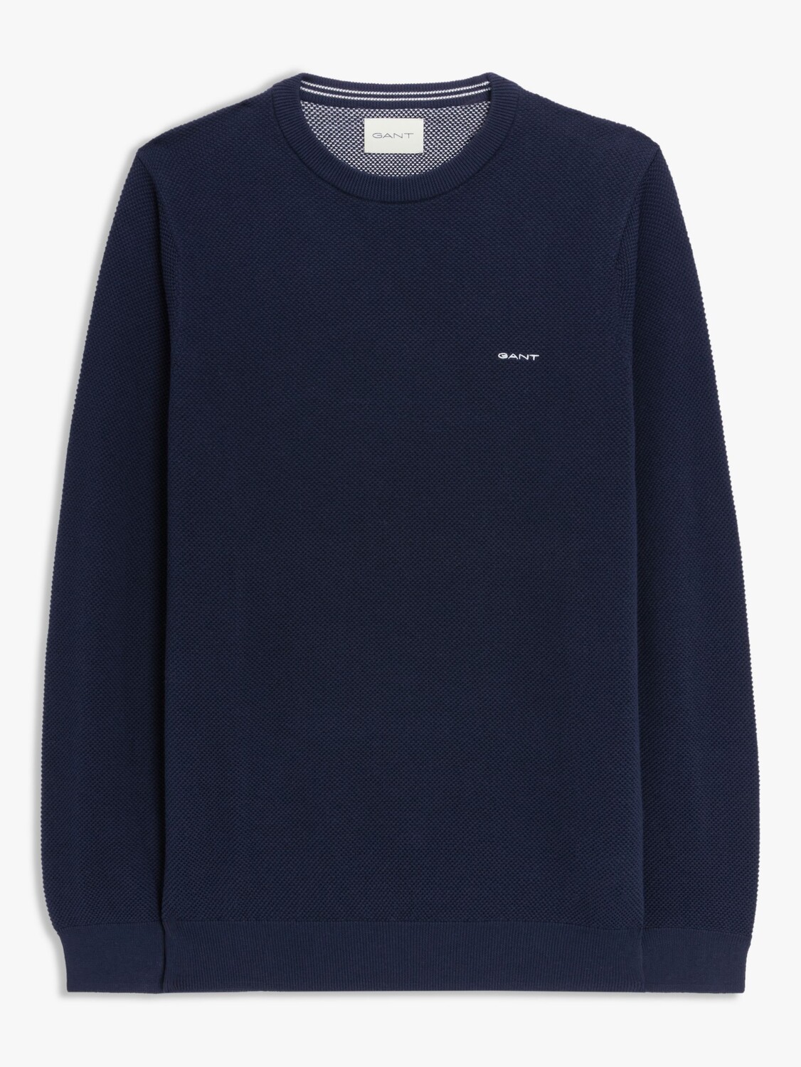 Джемпер из хлопкового пике с круглым вырезом GANT, вечерний синий 
Джемпер из хлопкового пике с круглым вырезом GANT, вечерний синий