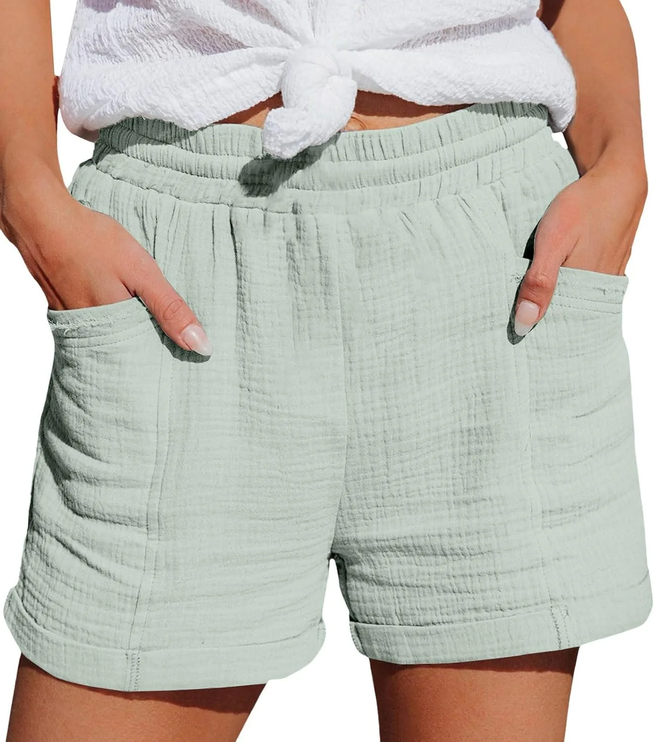 Льняные шорты для женщин - Plus Size летние с эластичной талией Kifszeury
Льняные шорты для женщин - Plus Size летние с эластичной талией Kifszeury