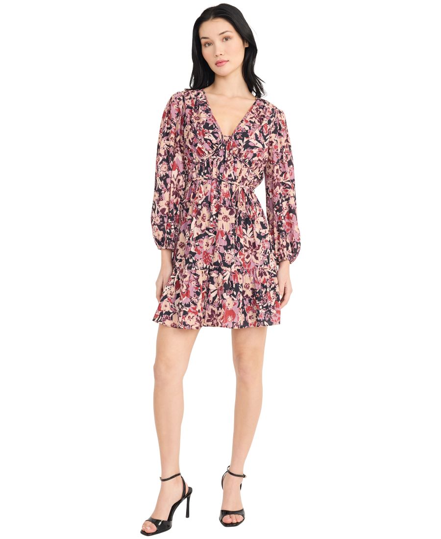 Женское мини-платье с V-образным вырезом и принтом Donna Morgan, Black/Apricot
Женское мини-платье с V-образным вырезом и принтом Donna Morgan, Black/Apricot