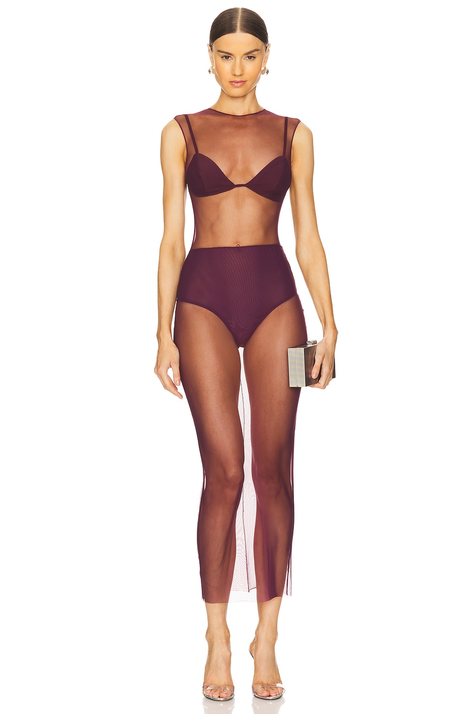 Платье макси из сетки Alex Perry, фиолетовый
Платье макси из сетки Alex Perry, фиолетовый