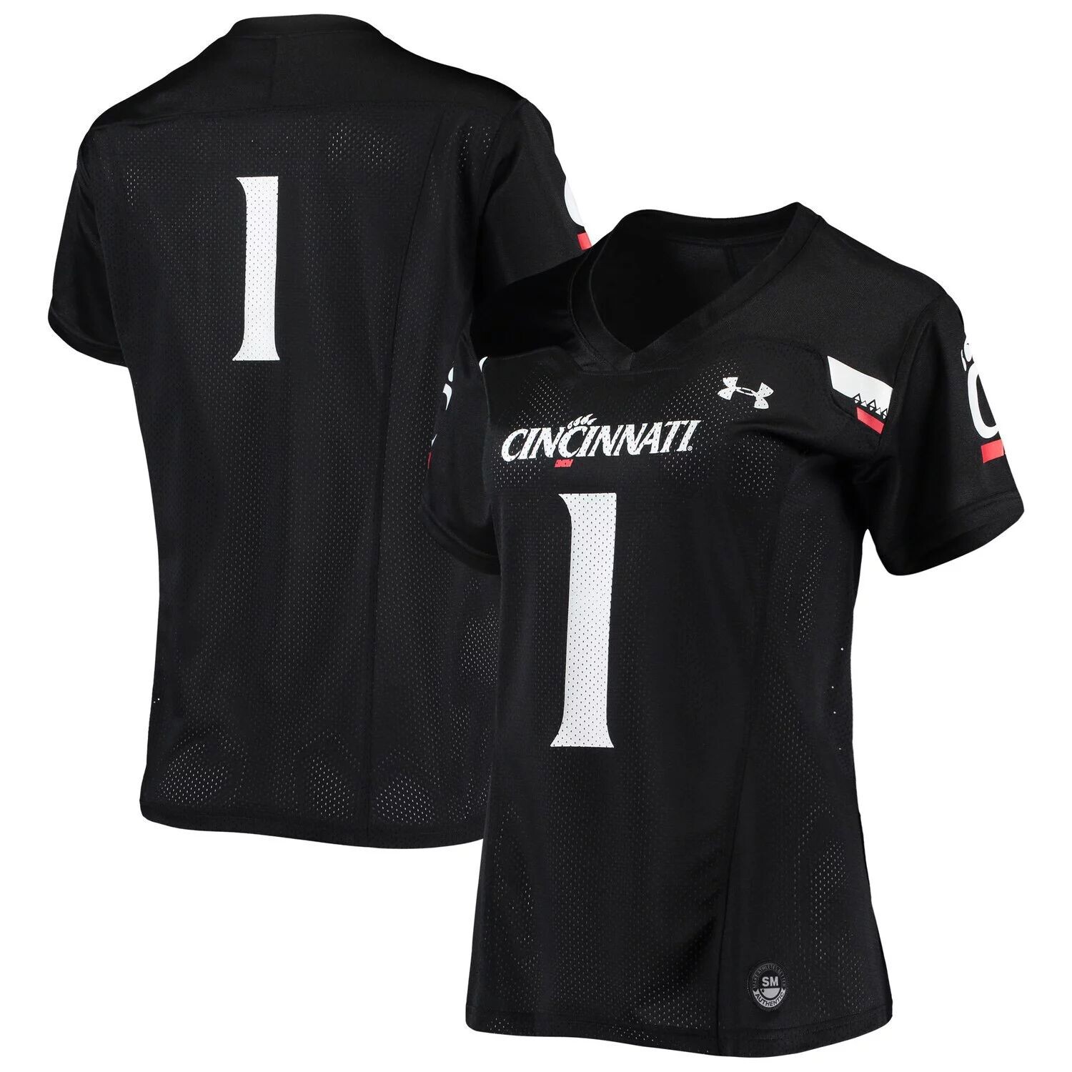 Женская футболка Under Armour #1 Black Cincinnati Bearcats, готовая копия футбольного джерси Under Armour
Женская футболка Under Armour #1 Black Cincinnati Bearcats, готовая копия футбольного джерси Under Armour