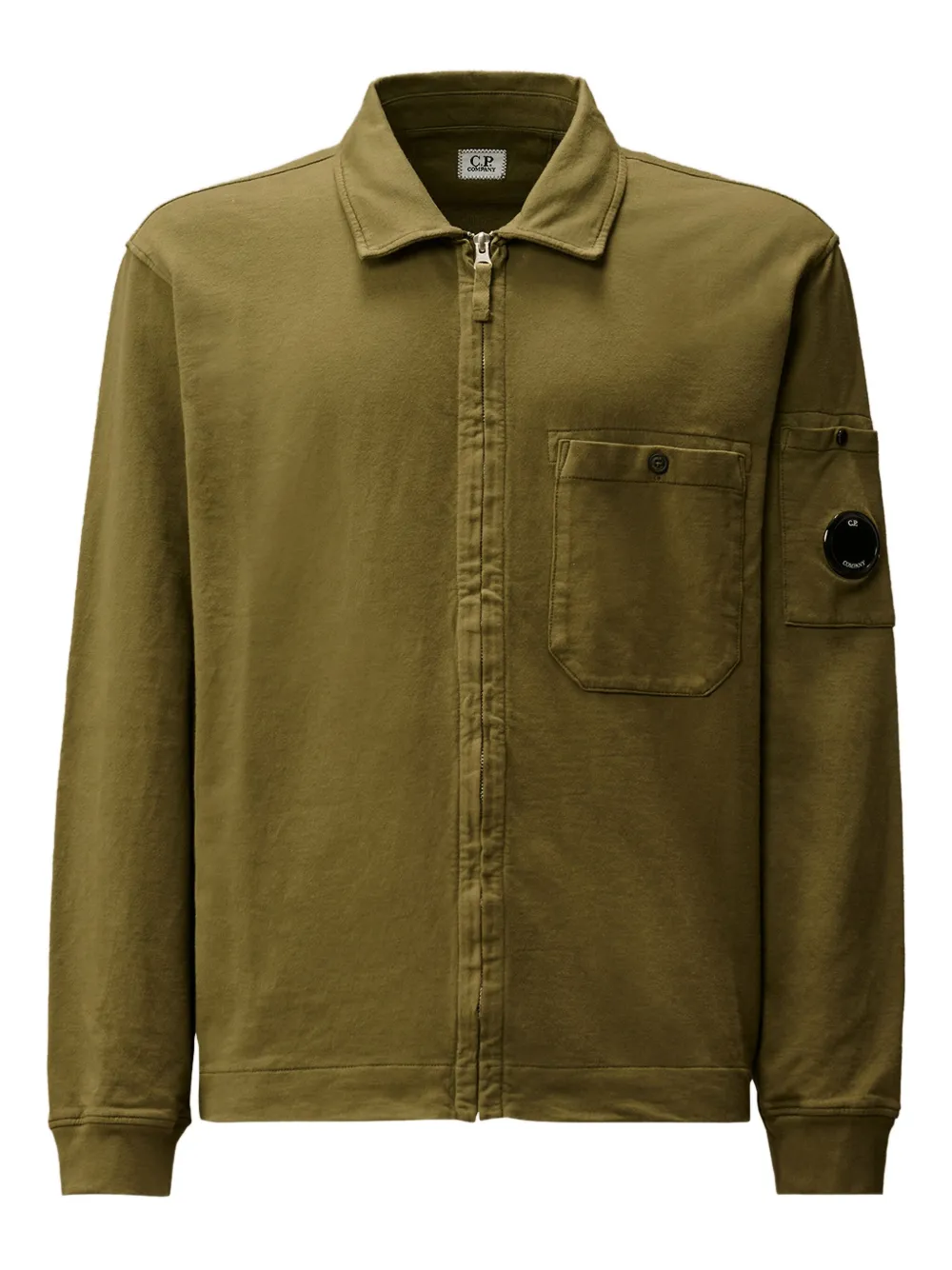 Хлопковая куртка-рубашка с карманом на молнии C.P. Company, зеленый
Хлопковая куртка-рубашка с карманом на молнии C.P. Company, зеленый