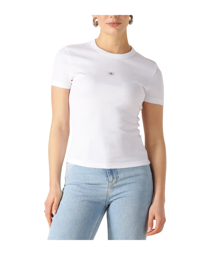 Приталенная футболка в рубчик Calvin Klein, белый
Приталенная футболка в рубчик Calvin Klein, белый