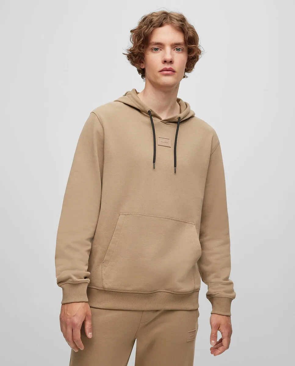 Толстовка с капюшоном из хлопкового флиса с тонированным логотипом Hugo, коричневый
Толстовка с капюшоном из хлопкового флиса с тонированным логотипом Hugo, коричневый