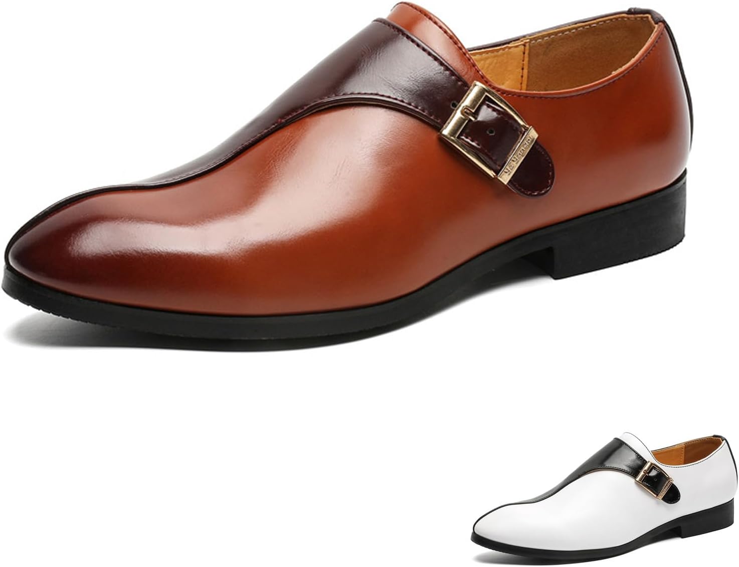 Мужские кожаные туфли-монки с пряжкой, низкий каблук, модные, удобные, с заостренным носком, без шнуровки, деловые, повседневные, формальные кожаные туфли для смокинга, выпускного, свадьбы и вождения Wyuetra, коричневый
Мужские кожаные туфли-монки с пряжкой, низкий каблук, модные, удобные, с заостренным носком, без шнуровки, деловые, повседневные, формальные кожаные туфли для смокинга, выпускного, свадьбы и вождения Wyuetra, коричневый