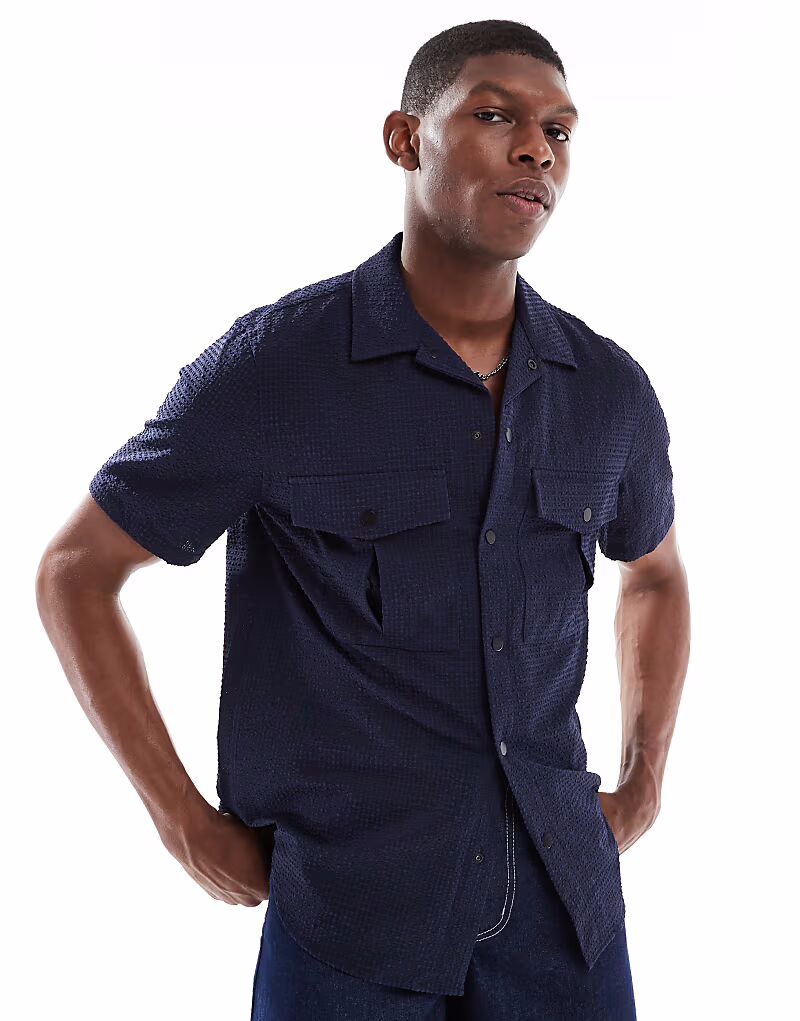 Рубашка свободного кроя PS Paul Smith темно-синего цвета
Рубашка свободного кроя PS Paul Smith темно-синего цвета