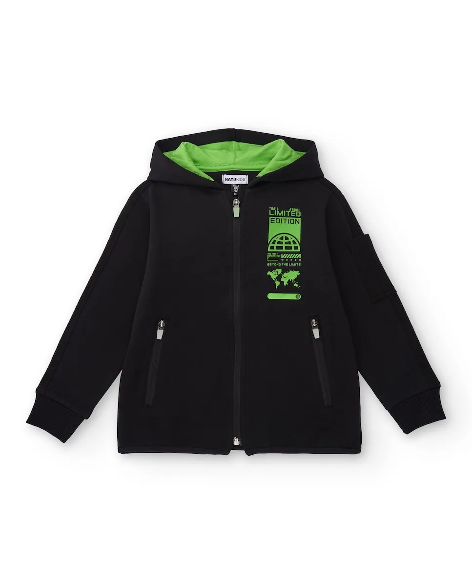 Черная детская толстовка с капюшоном с флуоресцентным зеленым принтом Tuc tuc
Черная детская толстовка с капюшоном с флуоресцентным зеленым принтом Tuc tuc