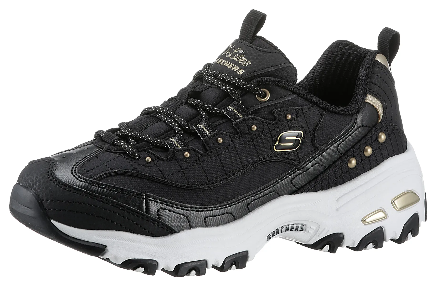 Кроссовки Skechers "D'LITES", с красивыми металлическими деталями, повседневная обувь, полуботинки, туфли на шнуровке, цвет Schwarz-Goldfarben
Кроссовки Skechers "D'LITES", с красивыми металлическими деталями, повседневная обувь, полуботинки, туфли на шнуровке, цвет Schwarz-Goldfarben