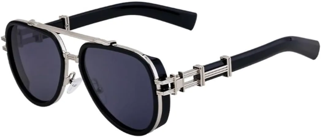 Винтажные овальные солнцезащитные очки в стиле стимпанк для женщин и мужчин, роскошная модная металлическая оправа с двойной дужкой UATXTAU, C3blacksilvergray
Винтажные овальные солнцезащитные очки в стиле стимпанк для женщин и мужчин, роскошная модная металлическая оправа с двойной дужкой UATXTAU, C3blacksilvergray