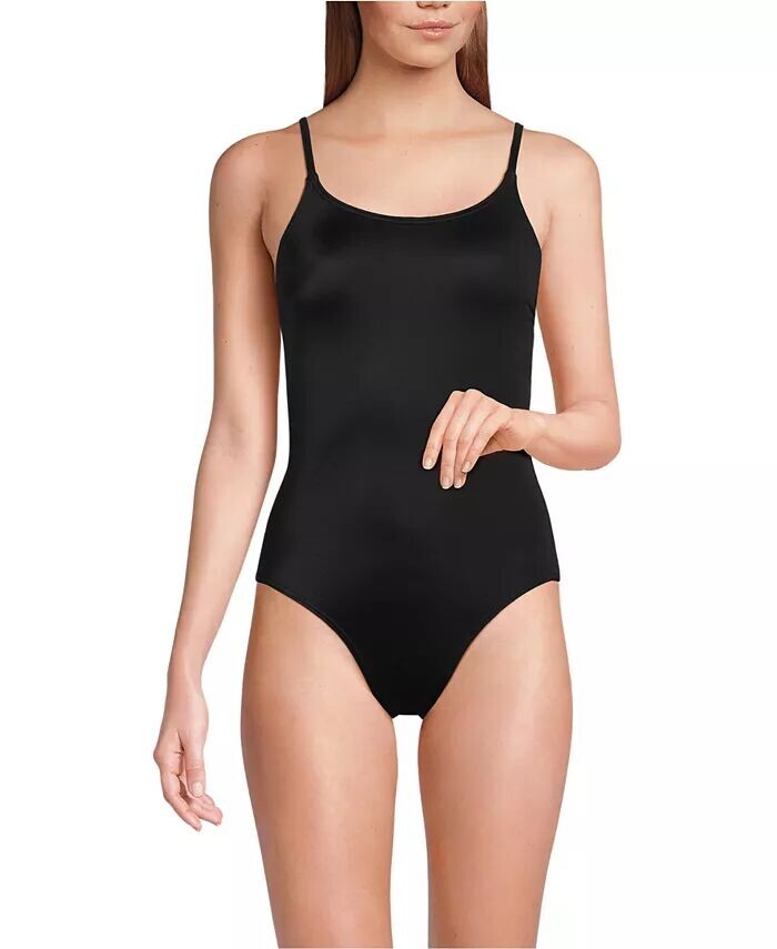 Слитный купальник Petite Tugless с тонкими бретельками Lands' End, черный
Слитный купальник Petite Tugless с тонкими бретельками Lands' End, черный