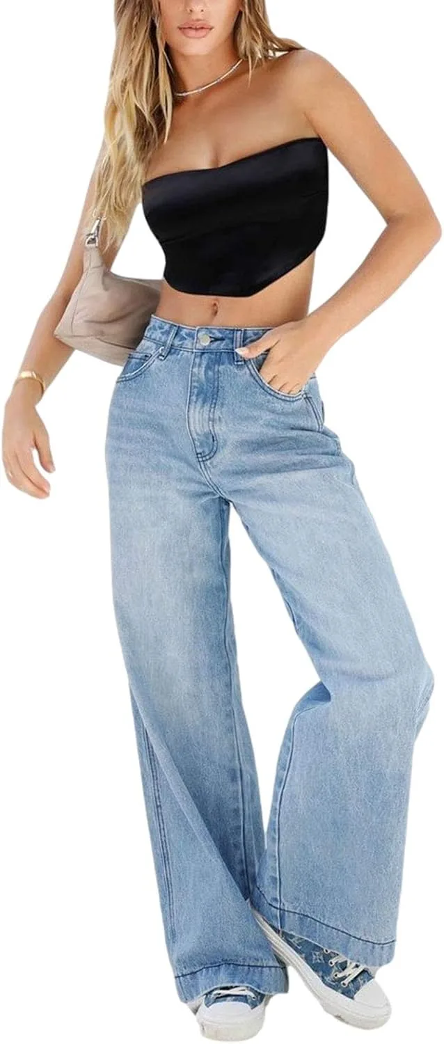 Брюки-джинсы для женщин High Waist Streetwear Vintage Wide Leg Straight Giraropa
Брюки-джинсы для женщин High Waist Streetwear Vintage Wide Leg Straight Giraropa