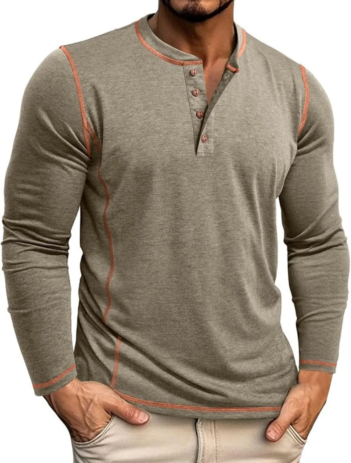 Мужская футболка Henley с длинным рукавом и V-образным вырезом GOKKILRW
Мужская футболка Henley с длинным рукавом и V-образным вырезом GOKKILRW