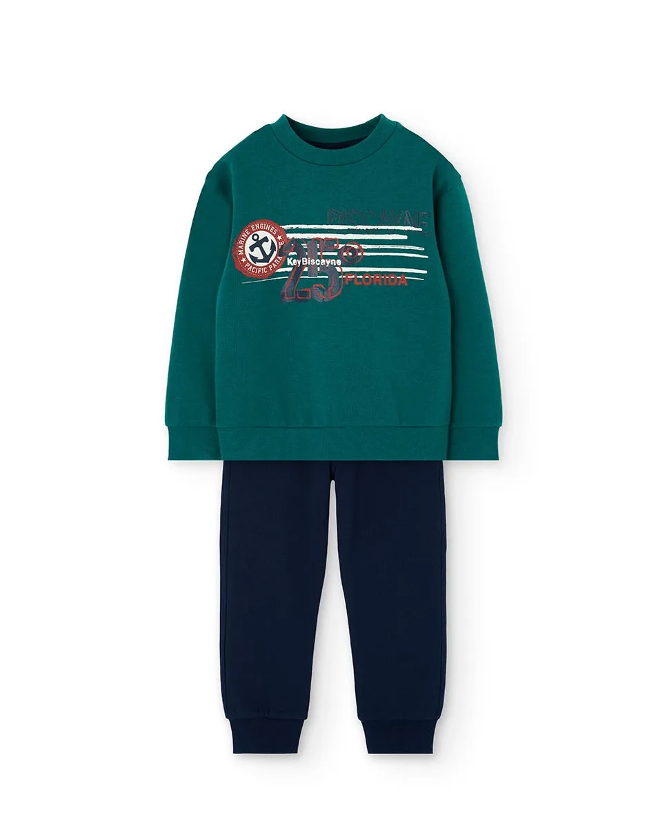 Детский комплект из флиса с принтом на груди и штанами Boboli, зеленый/темно-синий
Детский комплект из флиса с принтом на груди и штанами Boboli, зеленый/темно-синий