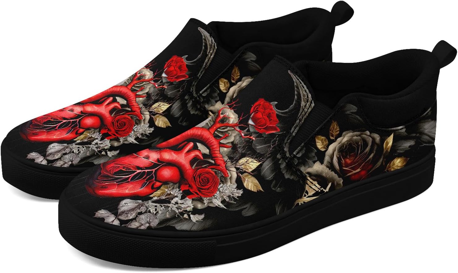 Стильные слипоны AWSOLE с черепом и цветами из канвы для мужчин и женщин, модные, удобные, легкие кроссовки на плоской подошве, черный/красный/серый/золотой
Стильные слипоны AWSOLE с черепом и цветами из канвы для мужчин и женщин, модные, удобные, легкие кроссовки на плоской подошве, черный/красный/серый/золотой