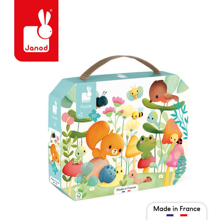 Janod, Пазл в чемоданчике Garden Friends 20 шт. 
Janod, Пазл в чемоданчике Garden Friends 20 шт.