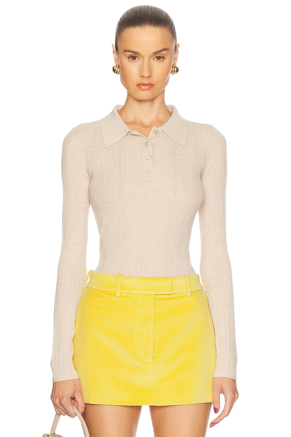 Кашемировый шелковый поло с ажурной вязкой Rib Pointelle Renggli, Sand
Кашемировый шелковый поло с ажурной вязкой Rib Pointelle Renggli, Sand