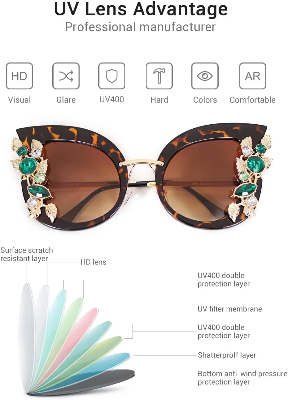 Солнцезащитные очки Slocyclub с украшениями, оригинальные солнцезащитные очки в форме бабочки, большие солнцезащитные очки со стразами для женщин, Tortoiseshell
Солнцезащитные очки Slocyclub с украшениями, оригинальные солнцезащитные очки в форме бабочки, большие солнцезащитные очки со стразами для женщин, Tortoiseshell