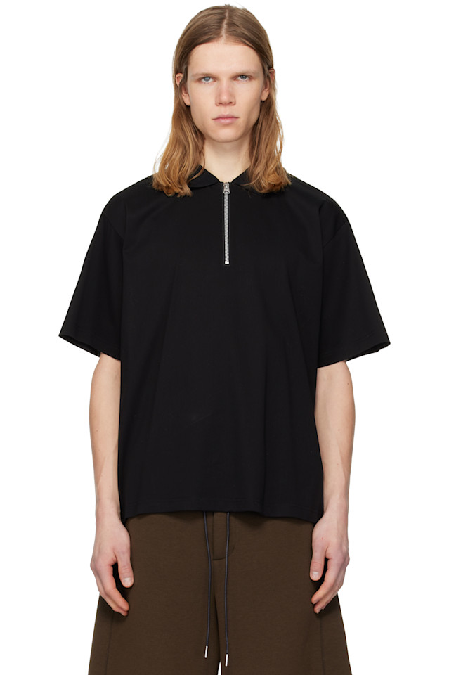 Поло из хлопкового трикотажа Sacai, черный
Поло из хлопкового трикотажа Sacai, черный