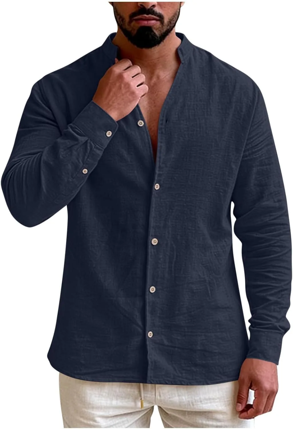 Мужская футболка с длинным рукавом и V-образным вырезом из хлопка и льна Blczomt
Мужская футболка с длинным рукавом и V-образным вырезом из хлопка и льна Blczomt