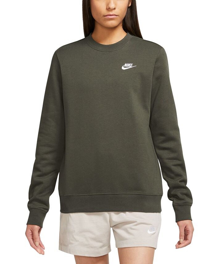 Женская спортивная одежда Клубный флисовый свитшот с круглым вырезом Nike, зеленый
Женская спортивная одежда Клубный флисовый свитшот с круглым вырезом Nike, зеленый