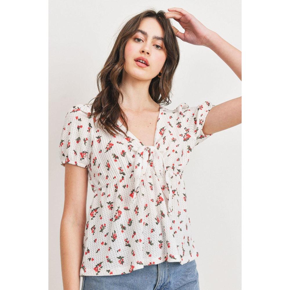 Фронтальный топ с цветочным вафельным узором TRUEDAMES, слоновая кость
Фронтальный топ с цветочным вафельным узором TRUEDAMES, слоновая кость